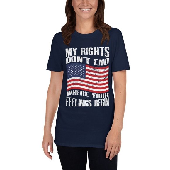 My rights Don't end where your feelings begin Sleeve Unisex T-Shirt - Picture 2 of 6
